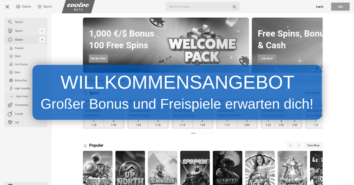Evolve Bets Casino Official Site | Play Online